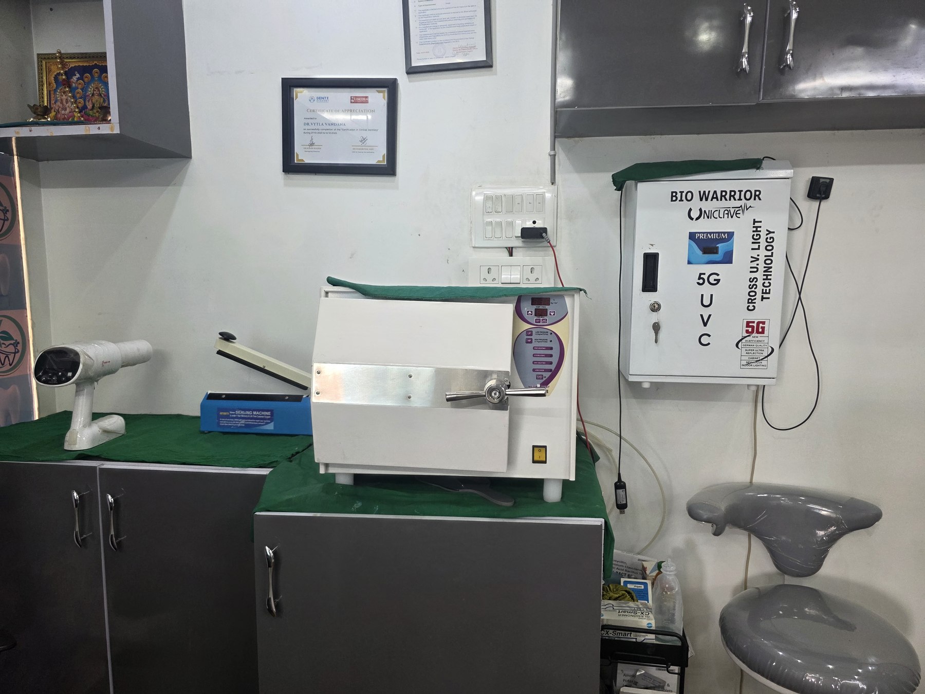 Sterilisation equipment at Natural Dental Clinic